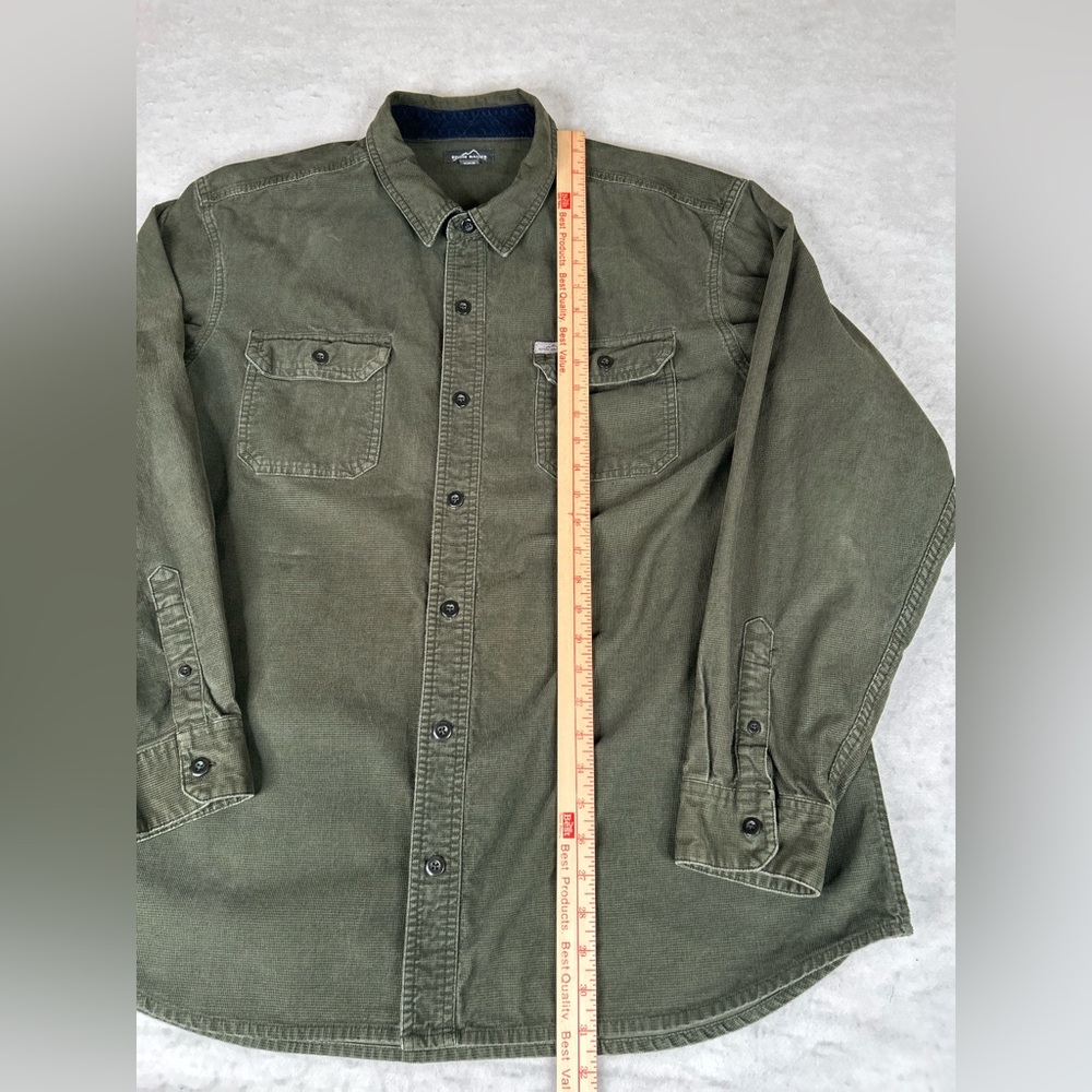Eddie Bauer Shirt  Mens Size XXL Green Corduroy Long Sleeve Pockets - Picture 5 of 11